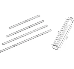 Avosdim Tube télescopique octogonal 100 cm pour axe de volet roulant diamètre 60 mm recoupable