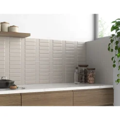 Velvet White Lisse Série Revêtement grès cérame premium 5x15 cm.-Lux Mosaic Sale