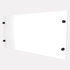 Verre synthétique avec supports de fixation noir RAL 9005 pour garde-corps-Kordo