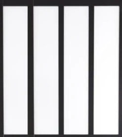 Gd Menuiseries Verriere D'atelier Bois Mdf Noir 4 Vitrages Clairs H1080 Mm X L1478 Mm