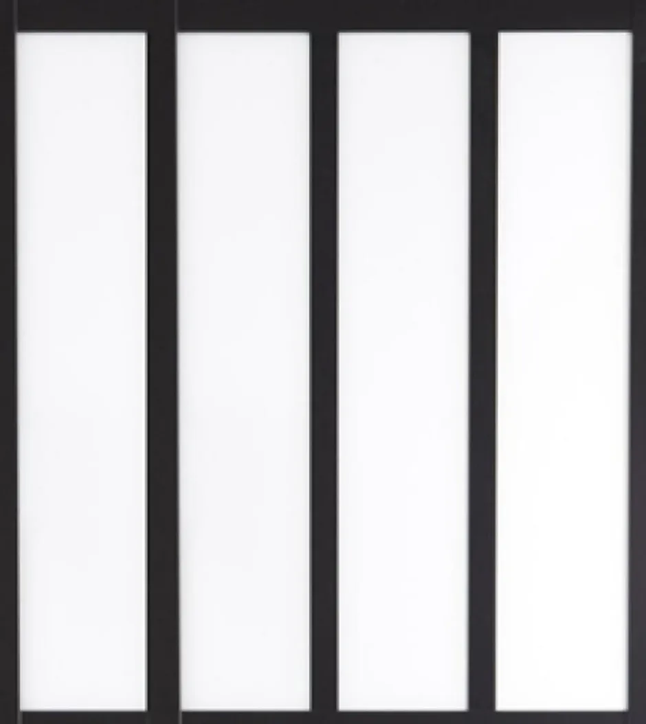 Gd Menuiseries Verriere D'atelier Bois Mdf Noir 4 Vitrages Clairs H1080 Mm X L1478 Mm