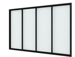 Verrière Factory Verrière - 4 Vitrages - L: 157cm H: 105cm - Acier Ultra Fin - Noir Mat (RAL 9005) - Livrée Montée