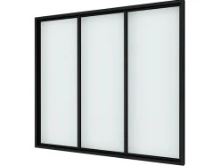 Verrière Factory Verrière - 3 Vitrages - L: 119cm H: 105cm - Acier Ultra Fin - Noir Mat (RAL 9005) - Livrée Montée