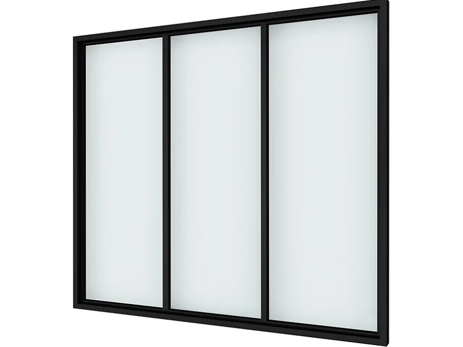 Verrière Factory Verrière - 3 Vitrages - L: 119cm H: 105cm - Acier Ultra Fin - Noir Mat (RAL 9005) - Livrée Montée