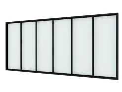Verrière - 6 Vitrages - L: 233cm H: 105cm - Acier Ultra Fin - Noir Mat (RAL 9005) - Livrée Montée-Verrière Factory Online