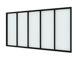 Verrière - 5 Vitrages - L: 195cm H: 125cm - Acier Ultra Fin - Noir Mat (RAL 9005) - Livrée Montée-Verrière Factory Best