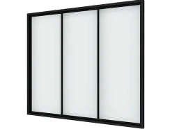 Verrière Factory Verrière - 3 Vitrages - L: 119cm H: 115cm - Acier Ultra Fin - Noir Mat (RAL 9005) - Livrée Montée