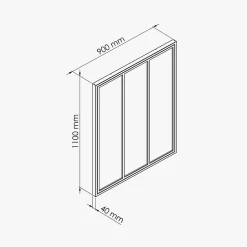 Mon Marché Déco Verrière 3 Carreaux - Déjà Montée - Blanc