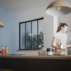 Verrière 4 Carreaux - Déjà Montée - Noir Mat-Mon Marché Déco Online