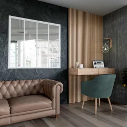 Verrière 4 Carreaux - Déjà Montée - Blanc-Mon Marché Déco Clearance