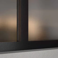 Mon Marché Déco Verrière 4 Carreaux - En Kit - Noir Sablé - Verre Dépoli