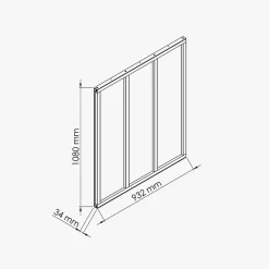 Verrière 3 Carreaux - En Kit - Blanc - Verre Dépoli-Mon Marché Déco Discount