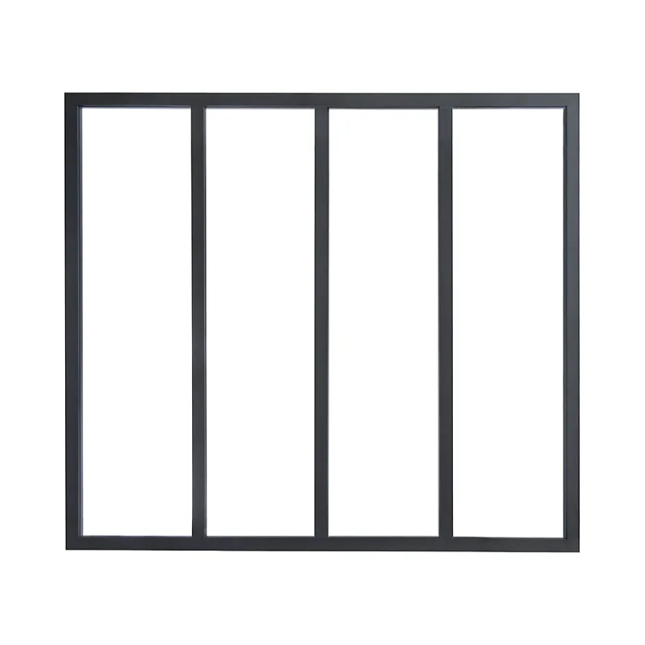 Verrière 4 carreaux opaques, coloris noir mat H108 x l.123cm-