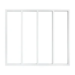 Verrière 4 carreaux transparents, coloris blanc H108 x l.123cm- Outlet