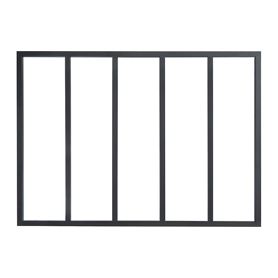 Verrière 5 carreaux transparents, coloris noir mat H108 x l.153cm- Clearance