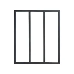 Verrière 3 carreaux transparents, coloris noir mat H108 x l.93cm- Discount