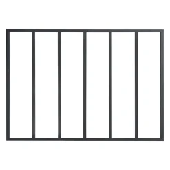 Verrière 6 carreaux transparents, coloris noir mat H130 x l.183cm