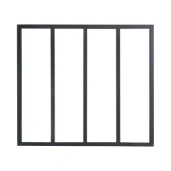 Verrière 4 carreaux transparents, coloris noir mat H108 x l.123cm