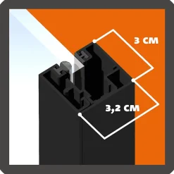 MySystem Verrière 3 grands carreaux - L x H : 102 x 125 cm - Laqué effet rouille granité - vitrages inclus