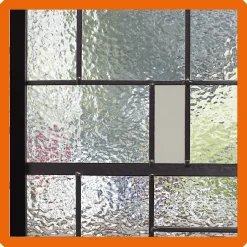 Verrière 3 verres Chicago - L x H : 102 x 125 cm - Laqué blanc 9003 granité - verre Sahara inclus-MySystem