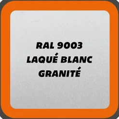 MySystem Verrière 2 verres Curly - L x H : 69 x 125 cm - Laqué blanc 9003 granité - verre Clair inclus