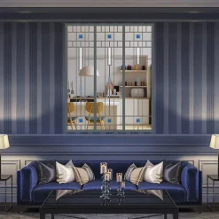 MySystem Verrière 3 verres Hudson - L x H : 102 x 125 cm - Laqué gris 7016 granité - verre Clair inclus