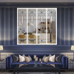 Verrière 4 verres Hudson - L x H : 135 x 125 cm - Laqué blanc 9003 granité - verre Clair inclus-MySystem New