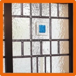 Verrière 4 verres Hudson - L x H : 135 x 125 cm - Laqué effet rouille granité - verre Clair inclus-MySystem Hot