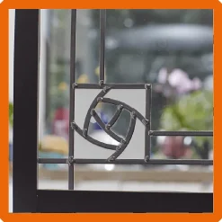 MySystem Verrière 2 verres Mackintosh - L x H : 69 x 125 cm - Laqué noir 9005 granité - verre Sahara inclus