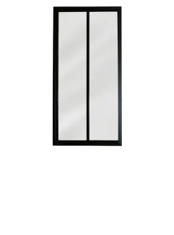 Verrière acier noir 2 vitrages opales H.105 x l.57 cm