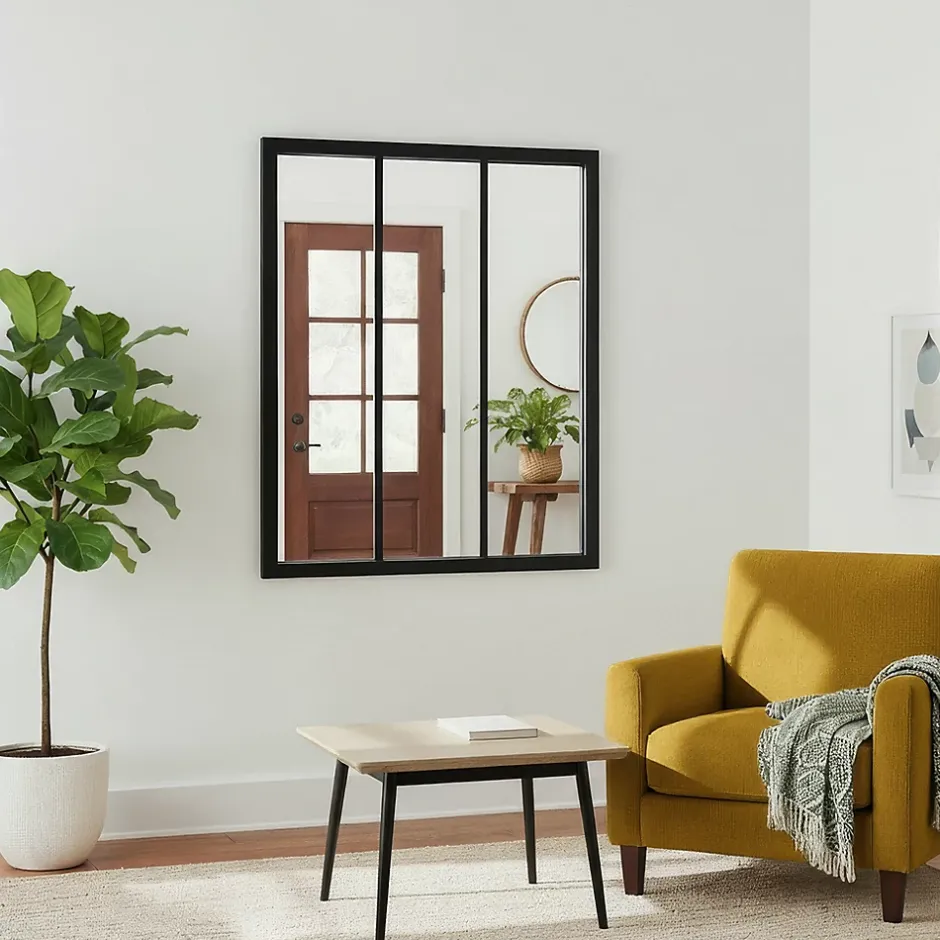 Verrière acier noir 3 vitrages transparents H.105 x L.83 cm- Outlet