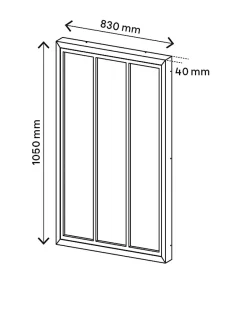 Verrière acier noir 3 vitrages transparents H.105 x L.83 cm- Outlet