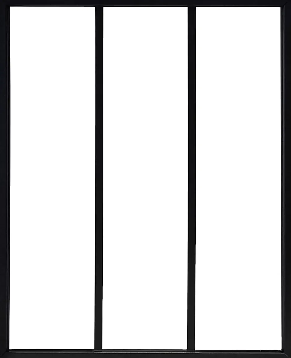 Verrière acier noir 3 vitrages transparents H.105 x L.83 cm- Outlet