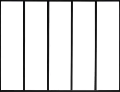Verrière acier noir 5 vitrages transparents H 105 X L 135 cm- Outlet