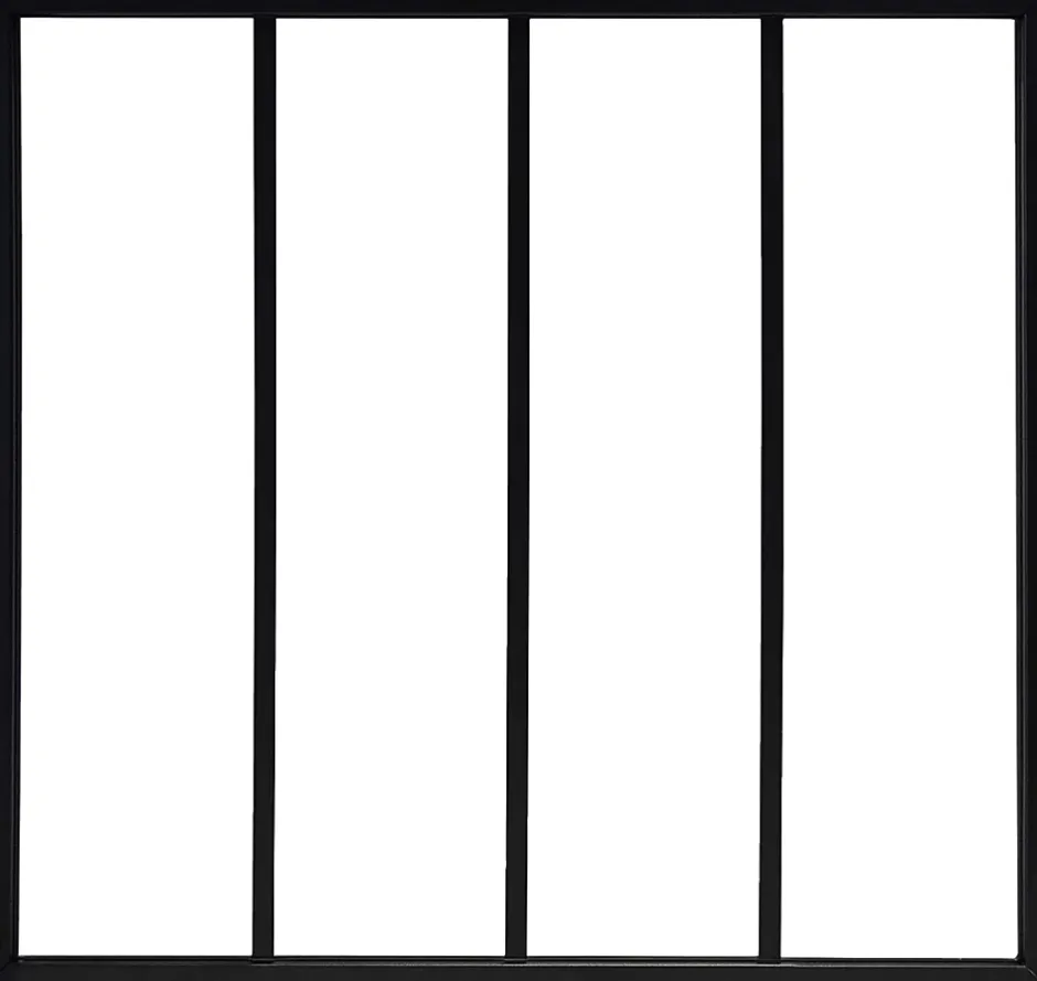 Verrière acier noir 4 vitrages transparents H 105 X L 109 cm- Discount