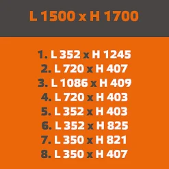 MySystem Verrière ArtDéco 8 - L x H : 150 x 170 cm - Laqué blanc 9003 granité - vitrages inclus