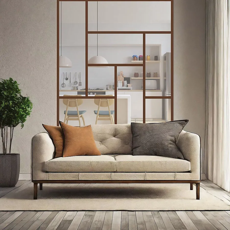 MySystem Verrière ArtDéco 8 - L x H : 150 x 170 cm - Laqué effet rouille granité - vitrages inclus