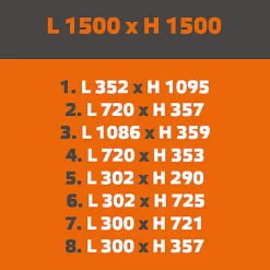 MySystem Verrière ArtDéco 8 - L x H : 150 x 150 cm - Laqué noir 9005 granité - vitrages inclus