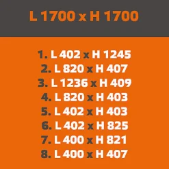 MySystem Verrière ArtDéco 8 - L x H : 170 x 170 cm - Laqué effet rouille granité - vitrages inclus