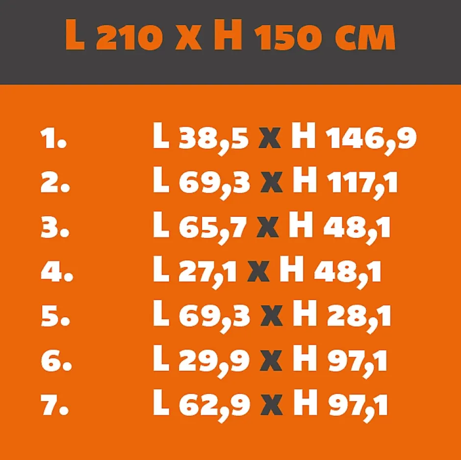 MySystem Verrière ArtDéco 7 - L x H : 210 x 150 cm - Laqué effet rouille granité - vitrages inclus