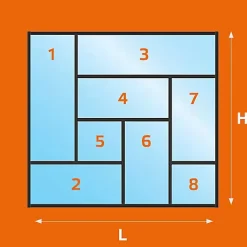 Verrière ArtDéco 8 - L x H : 130 x 170 cm - Laqué blanc 9003 granité - vitrages inclus-MySystem Discount