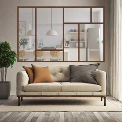 MySystem Verrière ArtDéco 7 - L x H: 190 x 150 cm - Laqué effet rouille granité - vitrages inclus