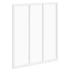 IDMarket Verrière atelier 3 vitrages L. 93 x H. 108 cm en métal blanc et verre trempé