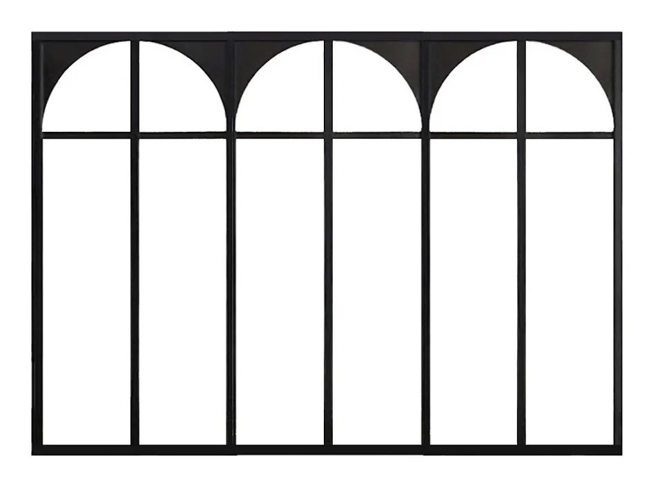 Verrière atelier art déco en aluminium thermolaqué 180x130 cm - Noir - ARCADEA-Vente-unique Sale