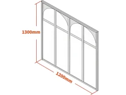 Verrière atelier art déco en aluminium thermolaqué 120x130 cm - Noir - ARCADEA-Vente-unique Hot