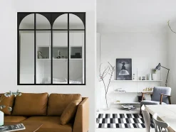 Verrière atelier art déco en aluminium thermolaqué 120x130 cm - Noir - ARCADEA-Vente-unique Hot