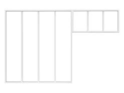 Verrière atelier avec imposte en aluminium thermolaqué - L120 x H130 + L83 x H40 cm - Blanc - BAYVIEW-Vente-unique Sale