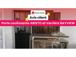 Vente-unique Verrière atelier avec imposte en aluminium thermolaqué - L180 x H130 + L83 x H40 cm - Noir - BAYVIEW