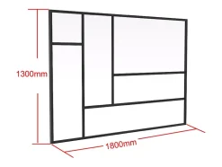 Verrière atelier design en aluminium thermolaqué 180x130 cm - Noir - ARTENA-Vente-unique Outlet