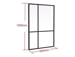 Verrière atelier design en aluminium thermolaqué - L90 x H130 - TONIBA-Vente-unique Hot